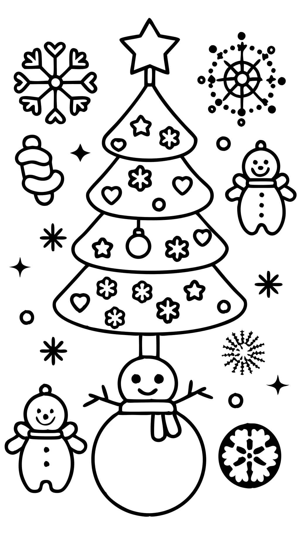 easy holiday coloring page for the whole family